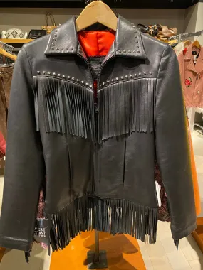 Fringe Studded Leather Jacket