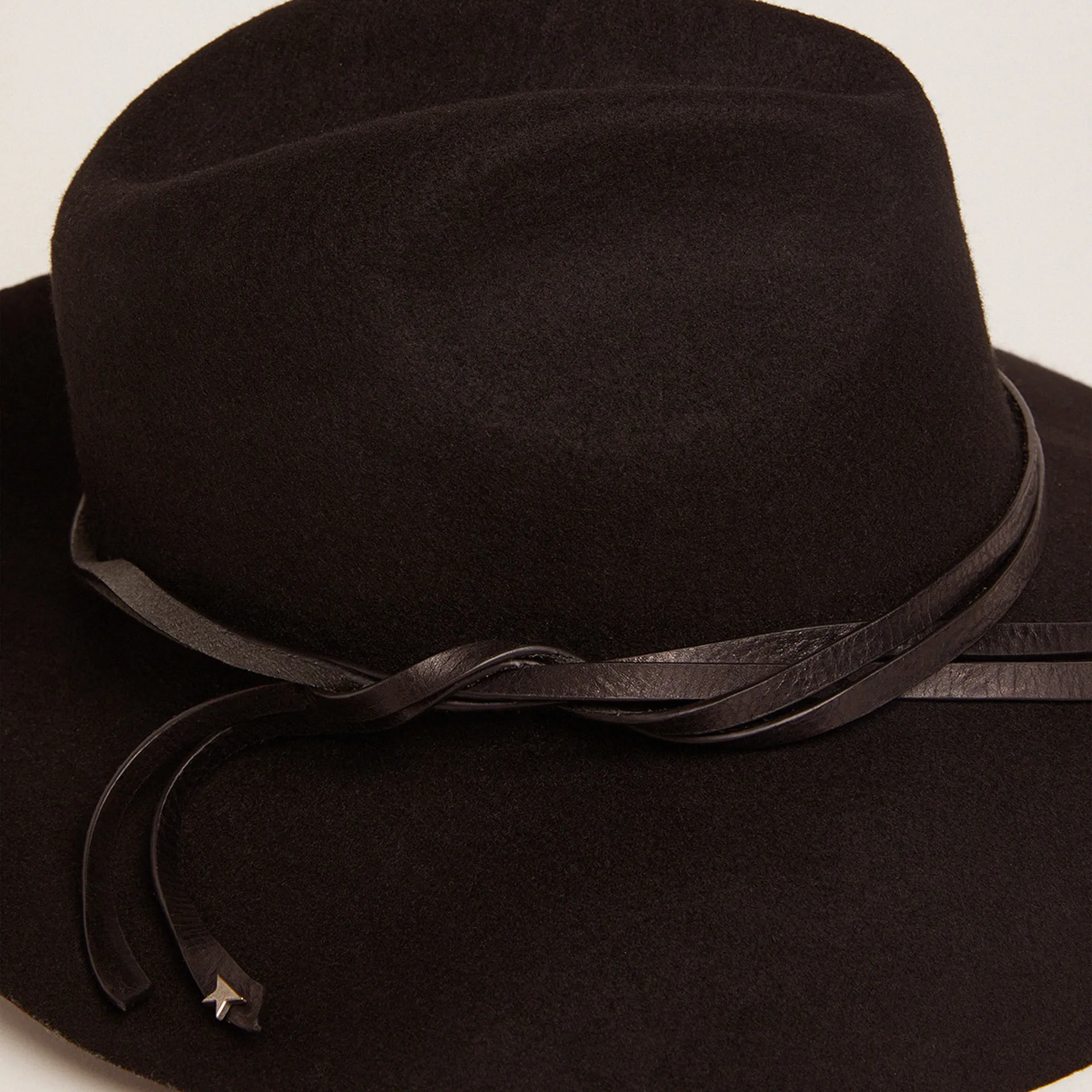 GOLDEN GOOSE CAPPELLO - GOLDEN FEDORA HAT - BLACK 