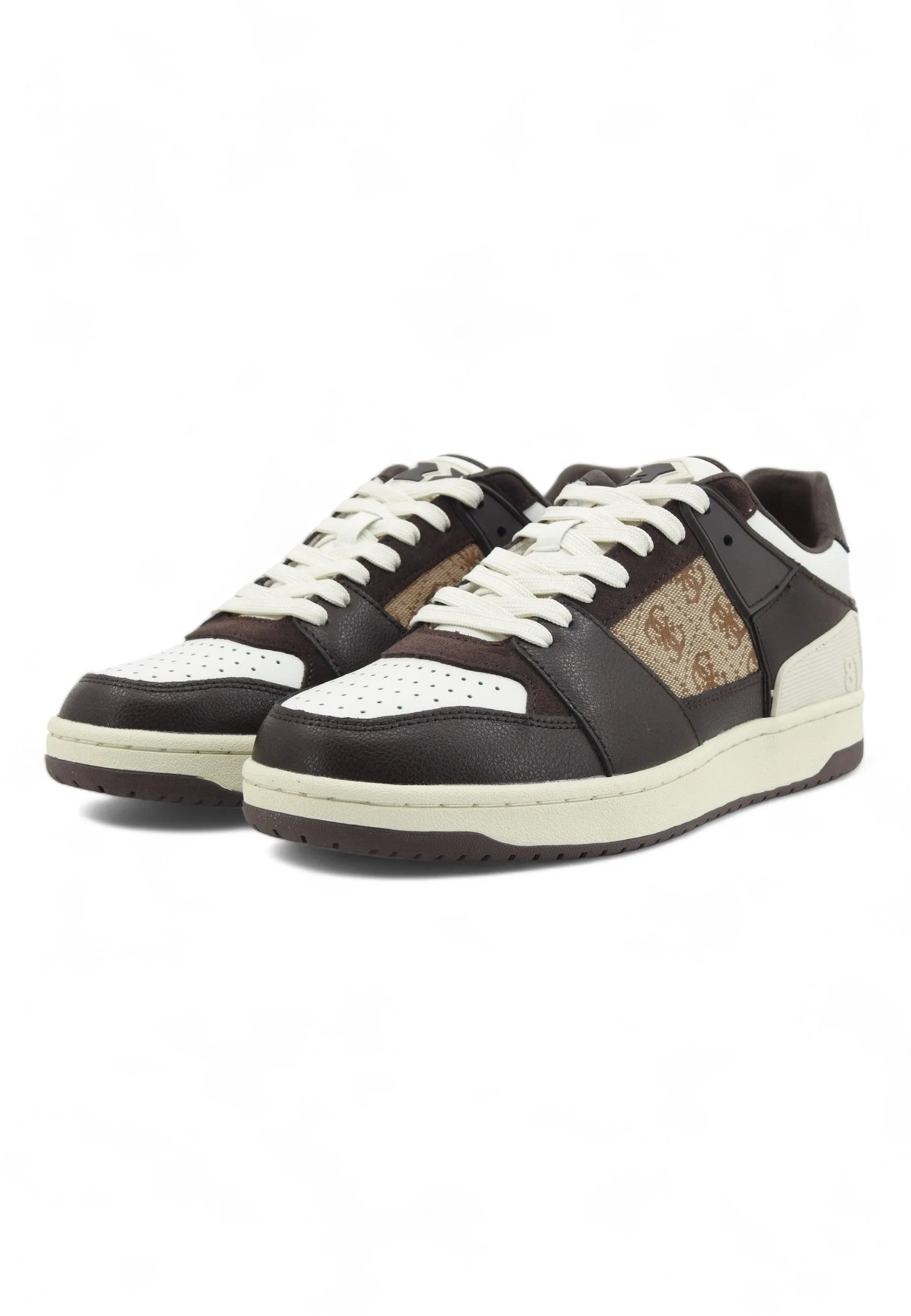 GUESS Sneaker Basket Ox Uomo Beige Brown FMJSAWFAP12