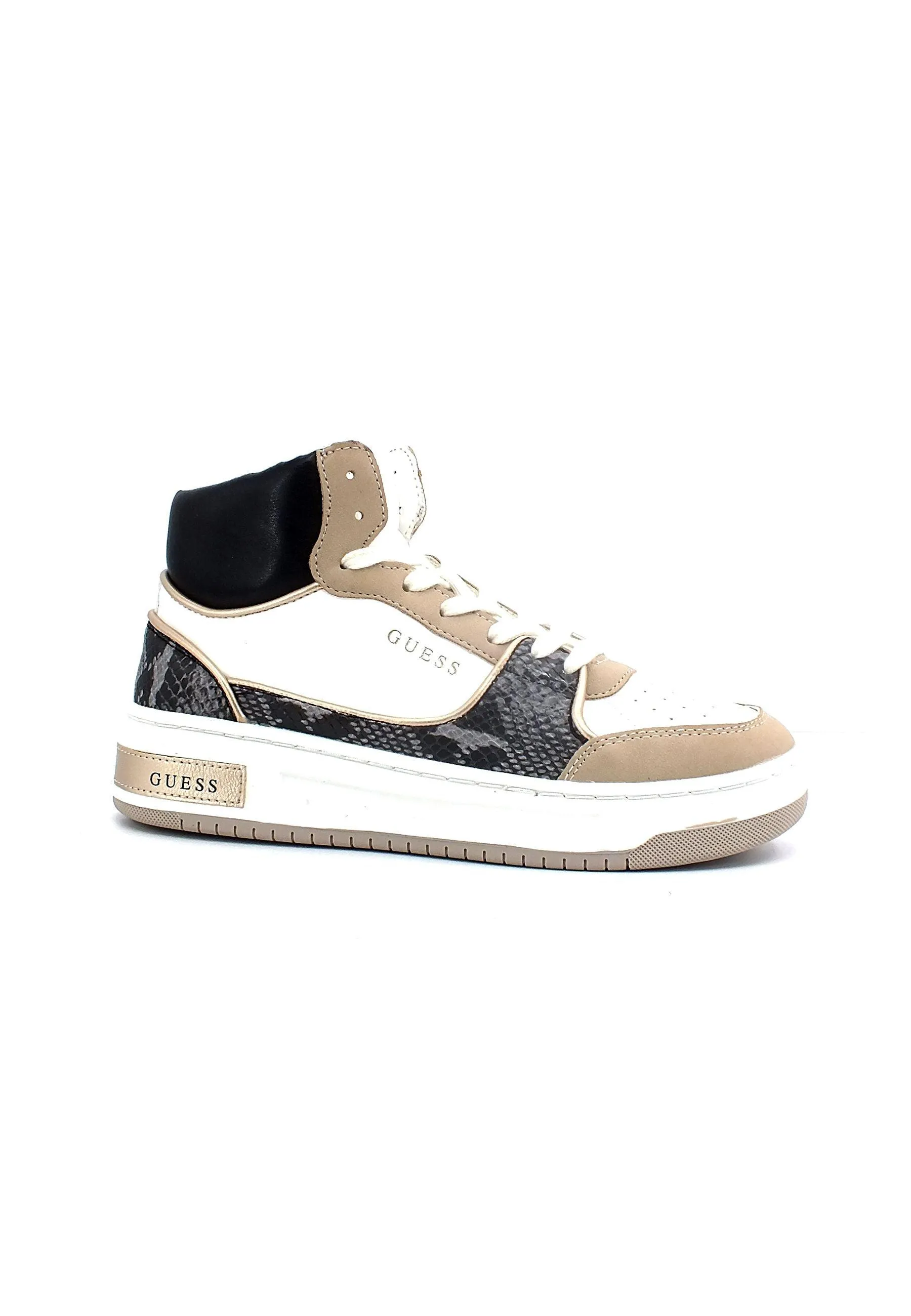 GUESS Sneaker Hi Python Donna White Rose FL8TULSMR12