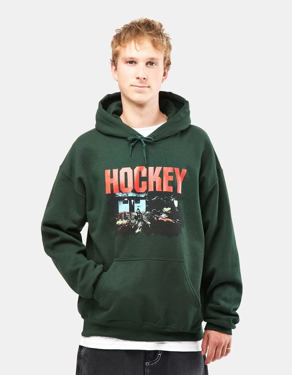 Hockey Raw Milk Pullover Hoodie - Forrest Green