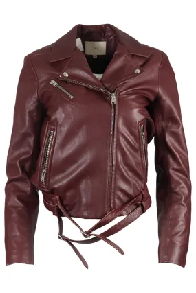 IRO LEATHER BIKER JACKET FR 38 UK 10