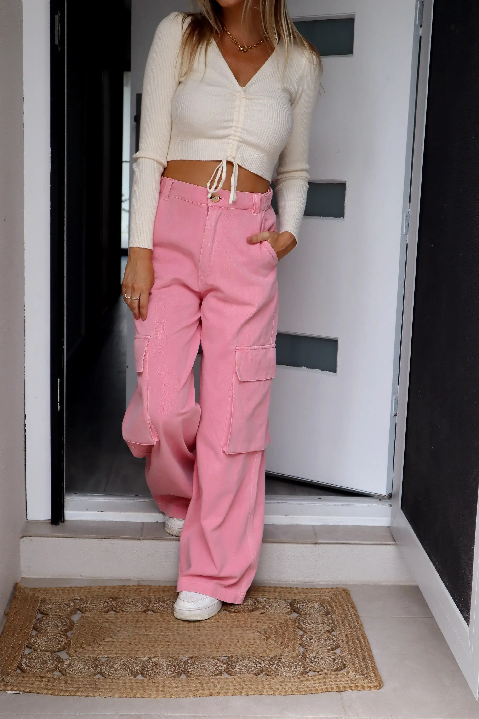 Jade Cargo Pants - Pink