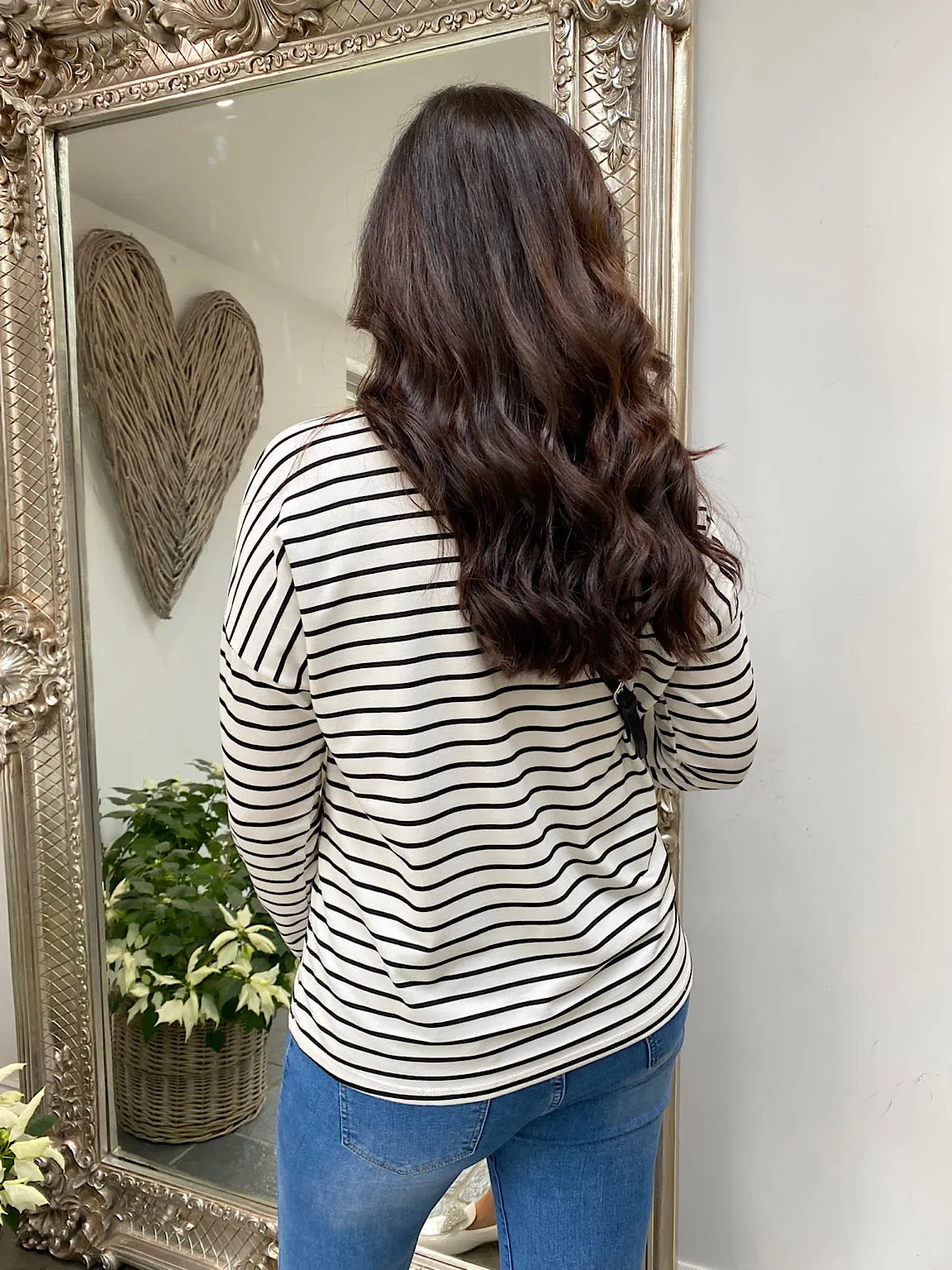 J'ADORE Stripe Long Sleeve Top