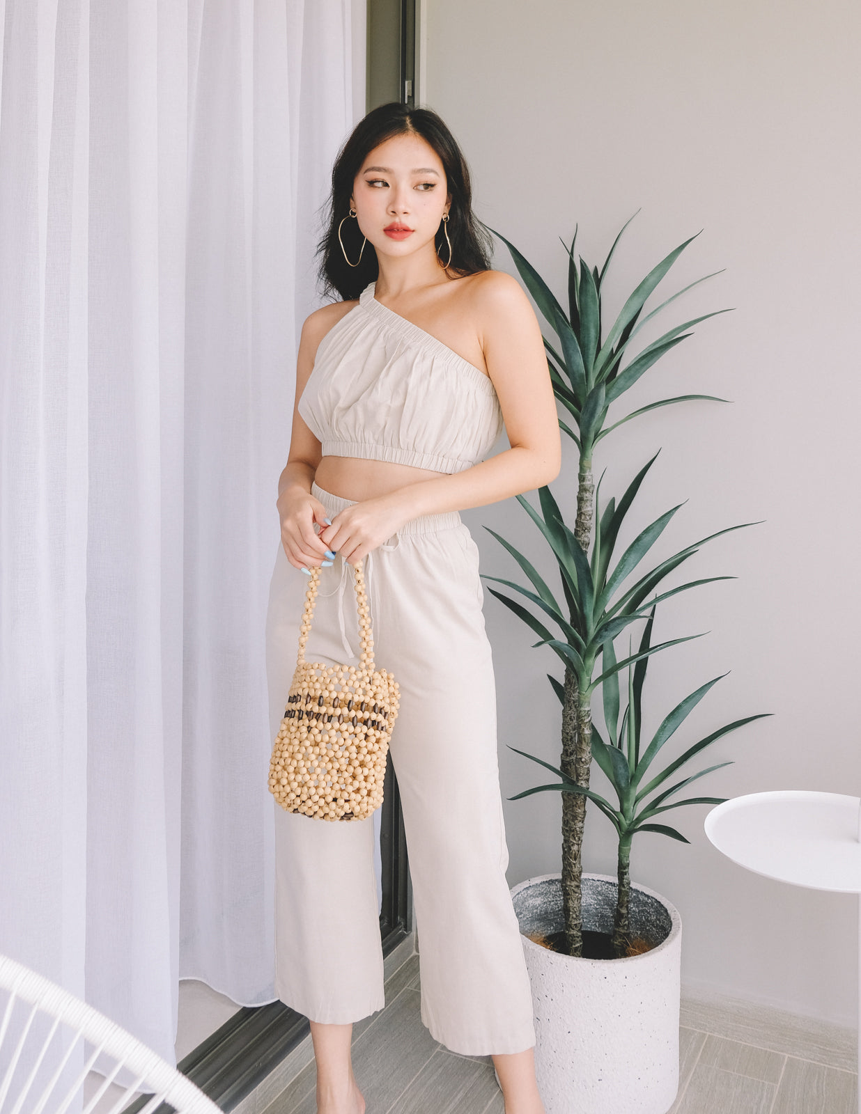 Jenna Linen Top in Ecru