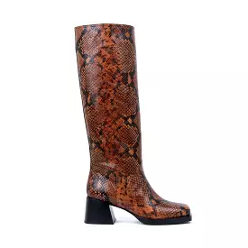 Joan High Boot Caramel Python