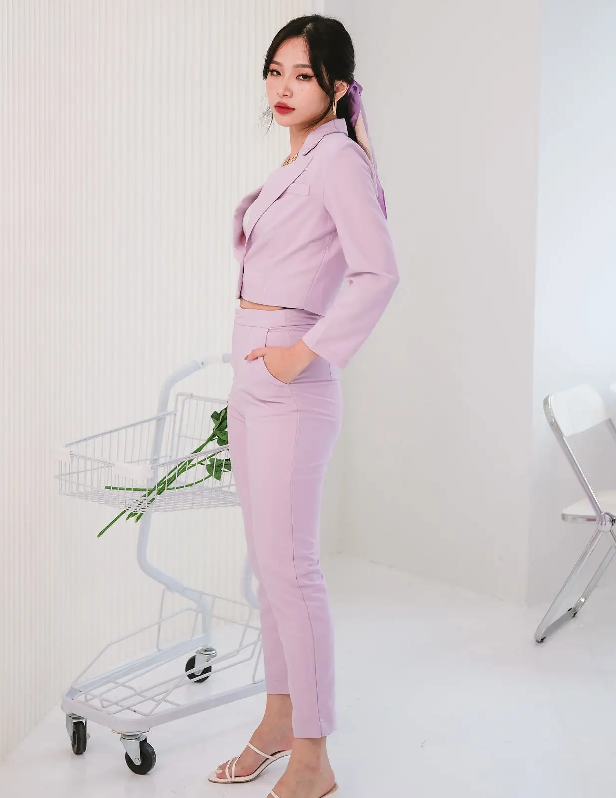 Kaci Pants in Lilac Pink