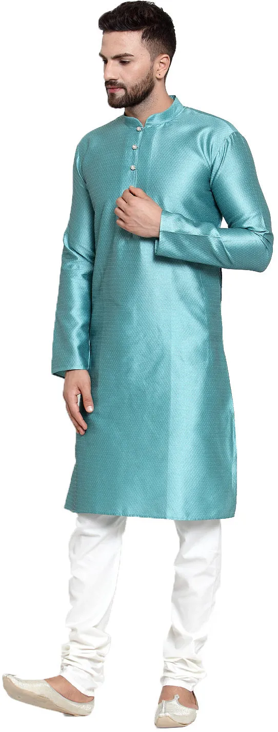 Kurta Pyjama Men Ethnic Wear Indian Clothes Party Wear (Sky Blue)