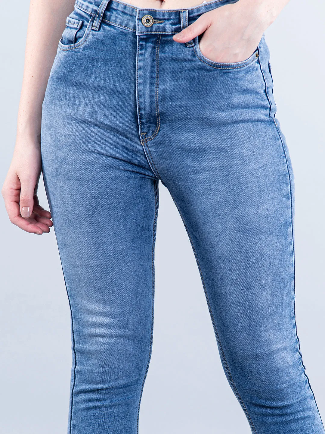 Light Blue Skinny Fit Jeans For Women