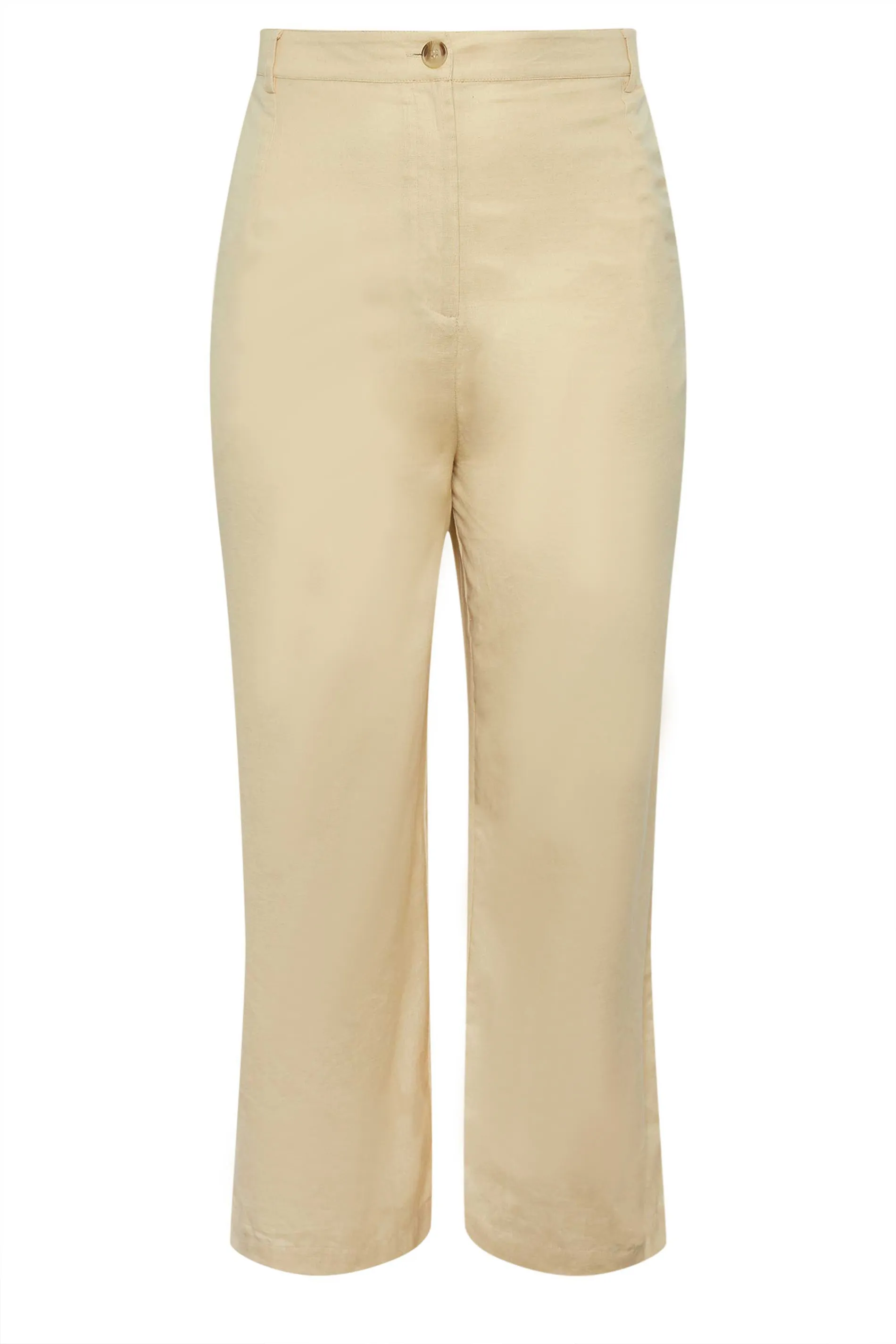 LIMITED COLLECTION Curve Beige Brown Linen Wide Leg Trousers