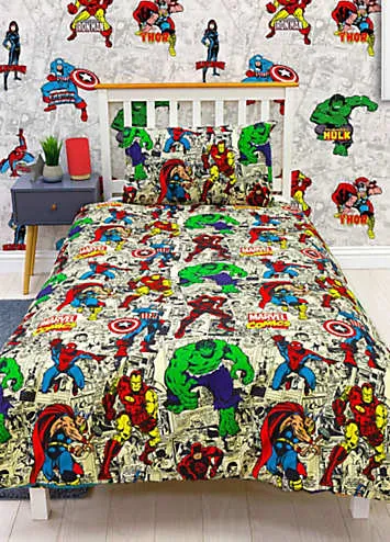 Marvel Avengers Comics Single Duvet Cover Set | Kaleidoscope