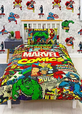 Marvel Avengers Comics Single Duvet Cover Set | Kaleidoscope