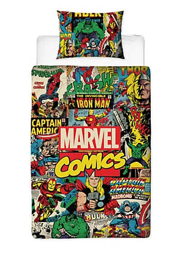 Marvel Avengers Comics Single Duvet Cover Set | Kaleidoscope