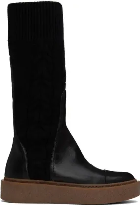 Max Mara Black Braidy Boots