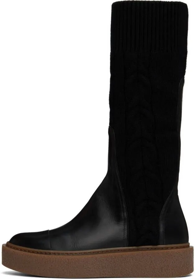 Max Mara Black Braidy Boots