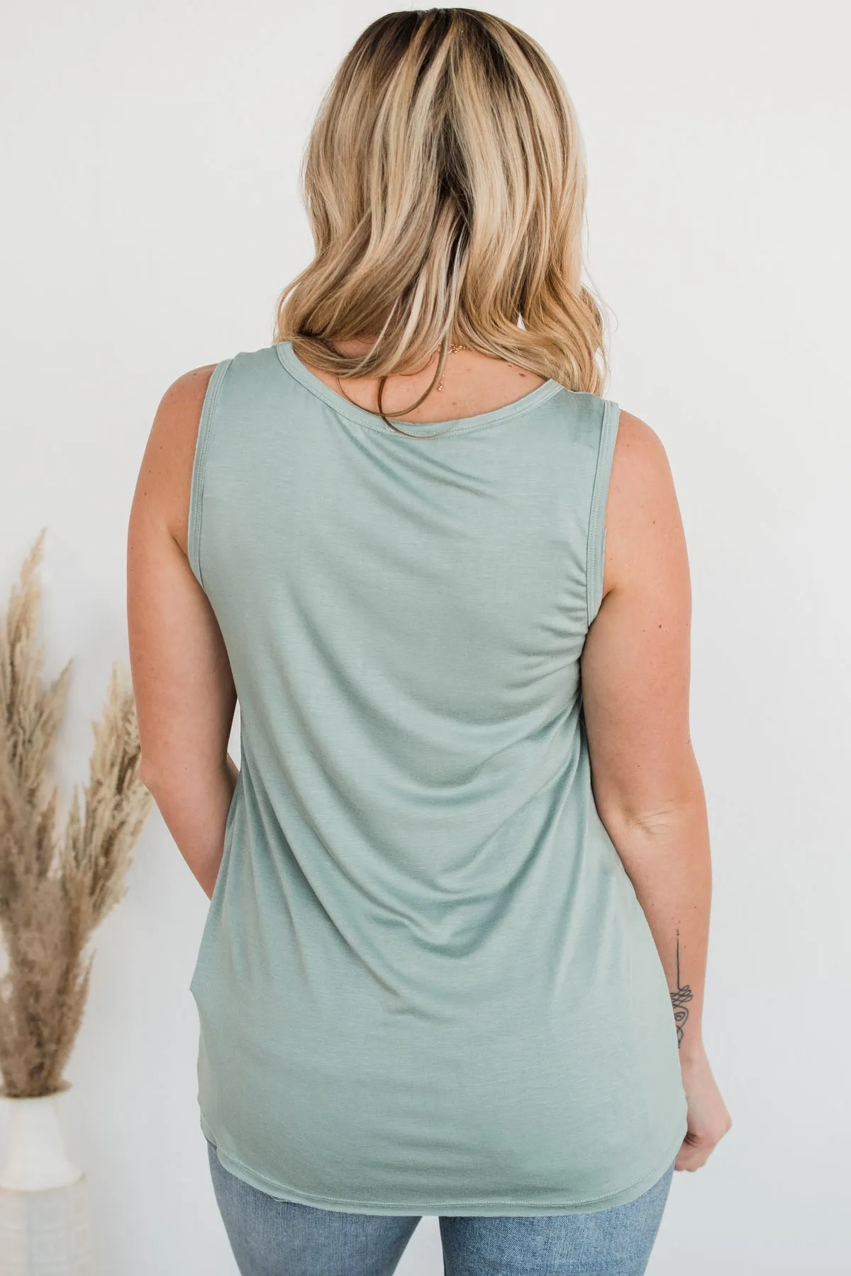 Meant What I Said Criss-Cross Tank- Sage