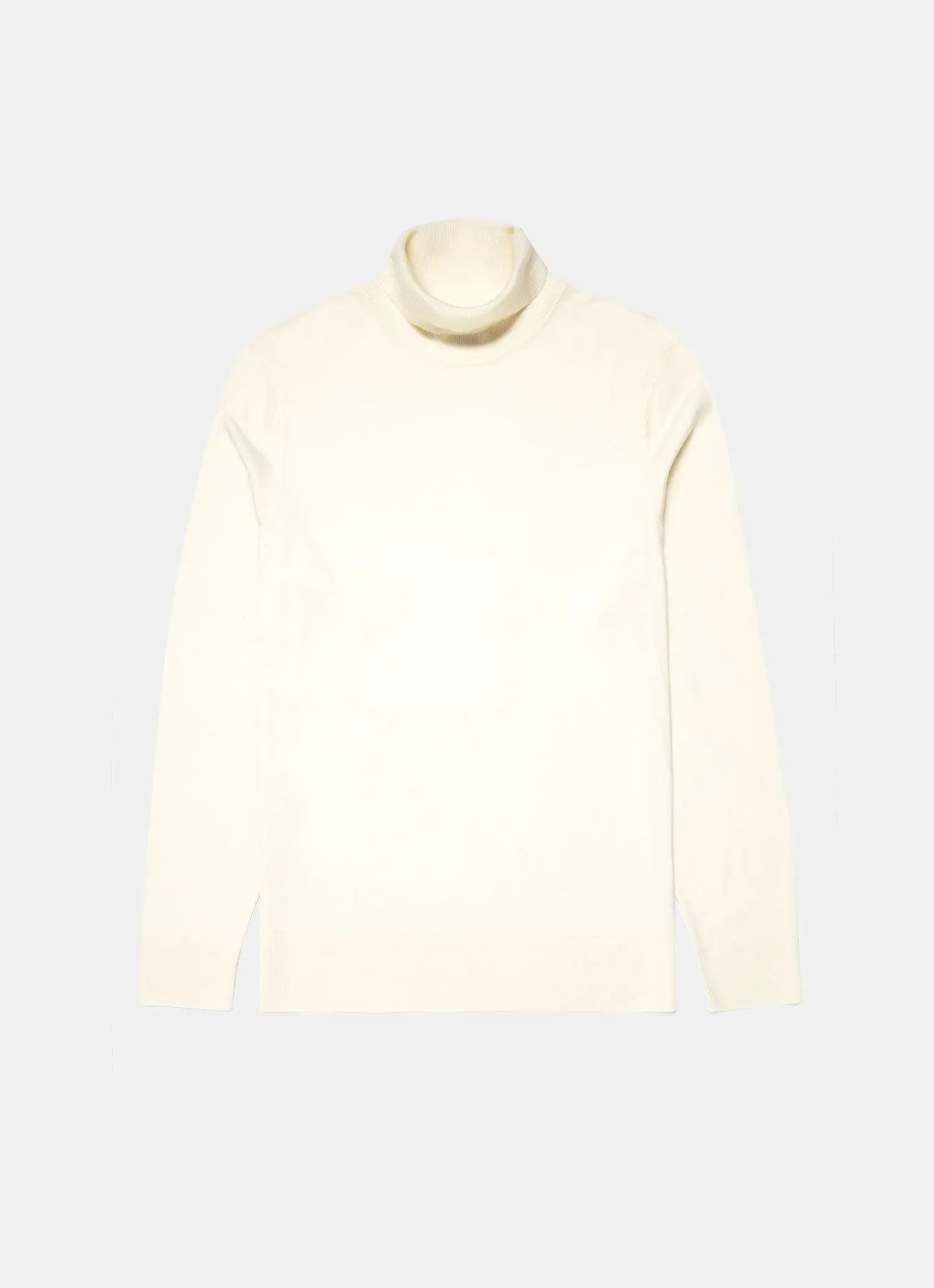 Men's Extra-Fine Merino Roll Neck in Archive White