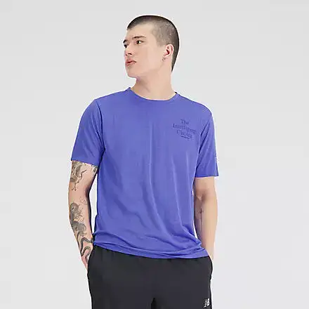 Men's Graphic Impact Run SS Tee - MARINE BLUE HEATHER