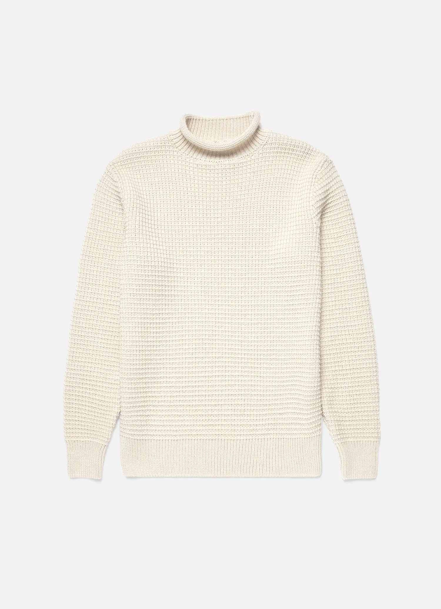 Men's Merino Fisherman Jumper in Ecru