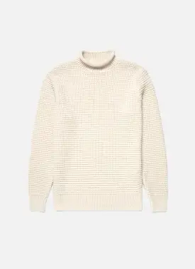 Men's Merino Fisherman Jumper in Ecru