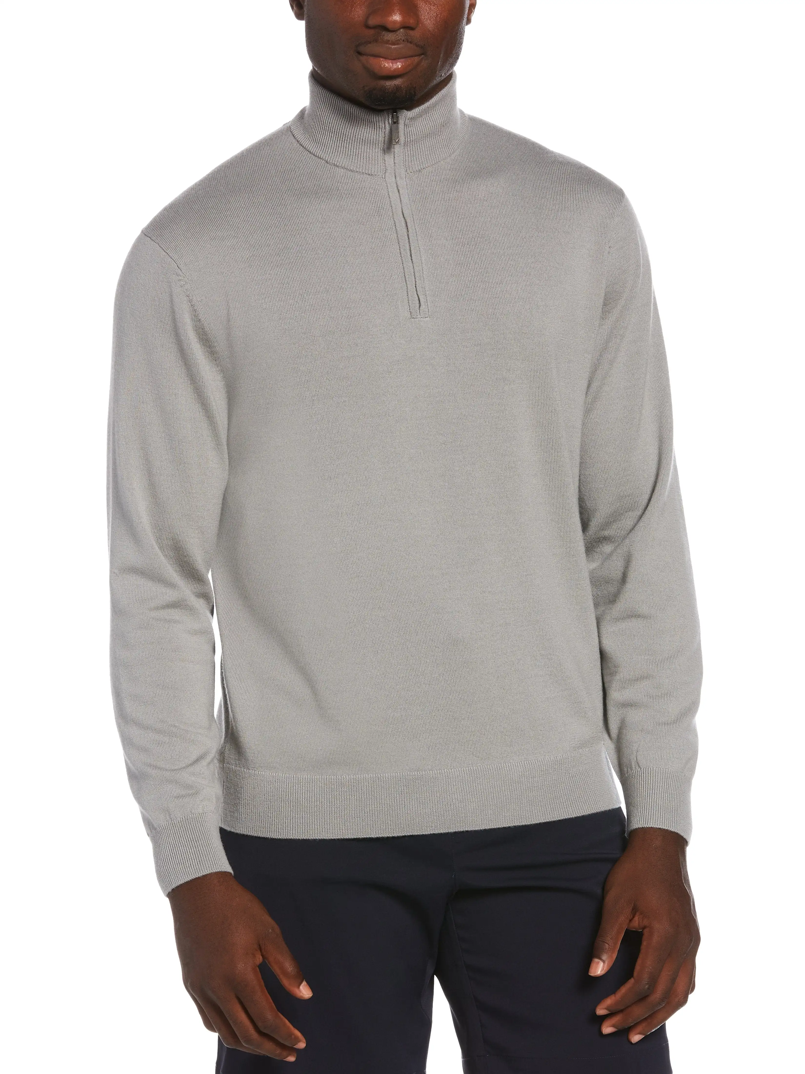 Mens Thermal 1/4 Zip Mock Merino Wool Pullover