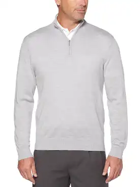 Mens Thermal 1/4 Zip Mock Merino Wool Pullover