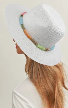 MH0165 MULTI COLOR STRAW BAND STRAW HAT