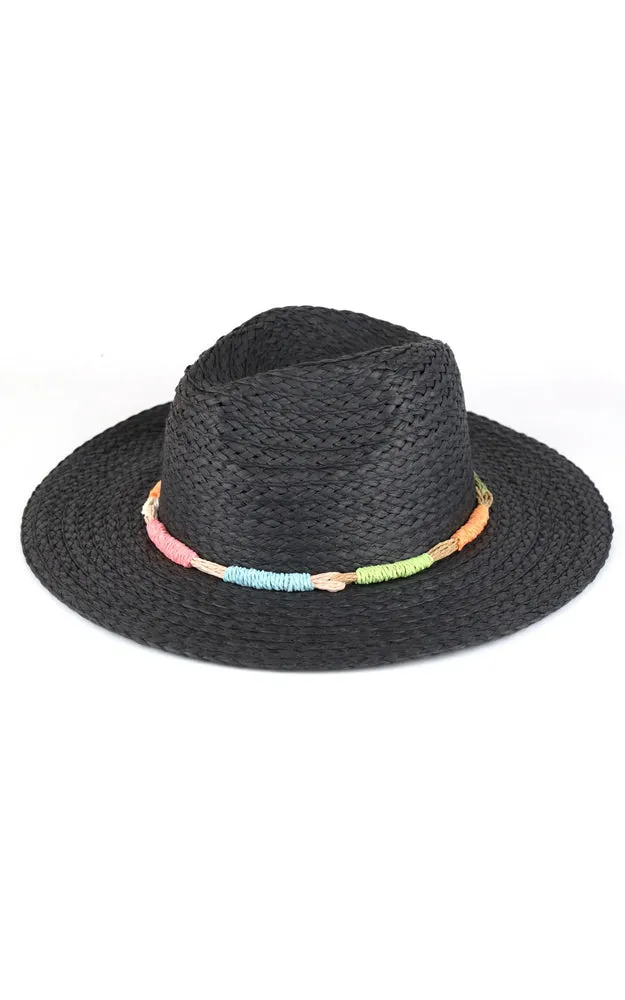 MH0165 MULTI COLOR STRAW BAND STRAW HAT