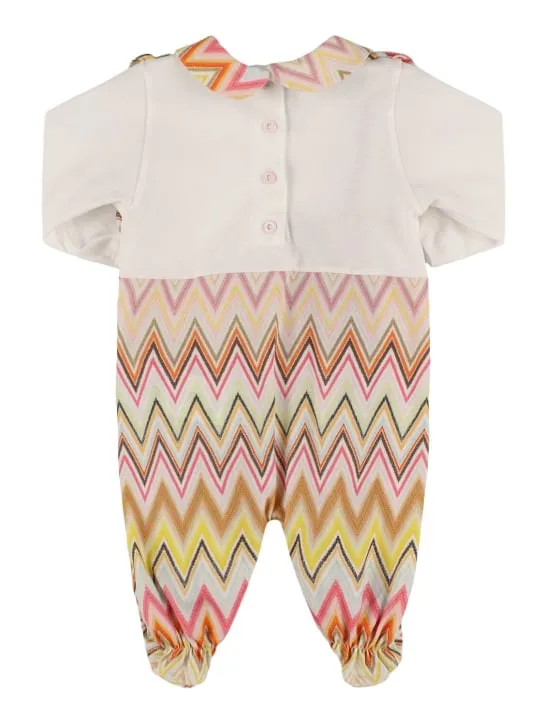 Missoni   Printed cotton jersey romper & hat 