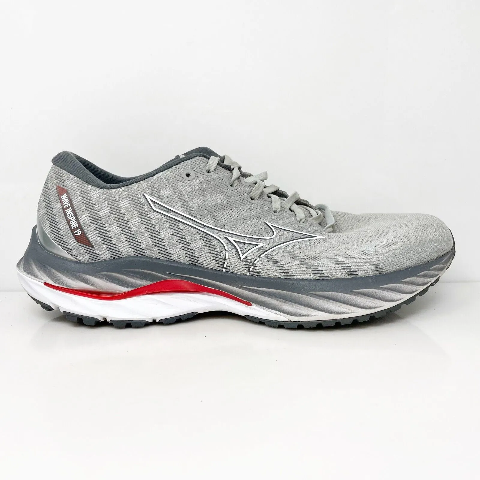 Mizuno Mens Wave Inspire 19 411395 HM00 Gray Running Shoes Sneakers Size 10