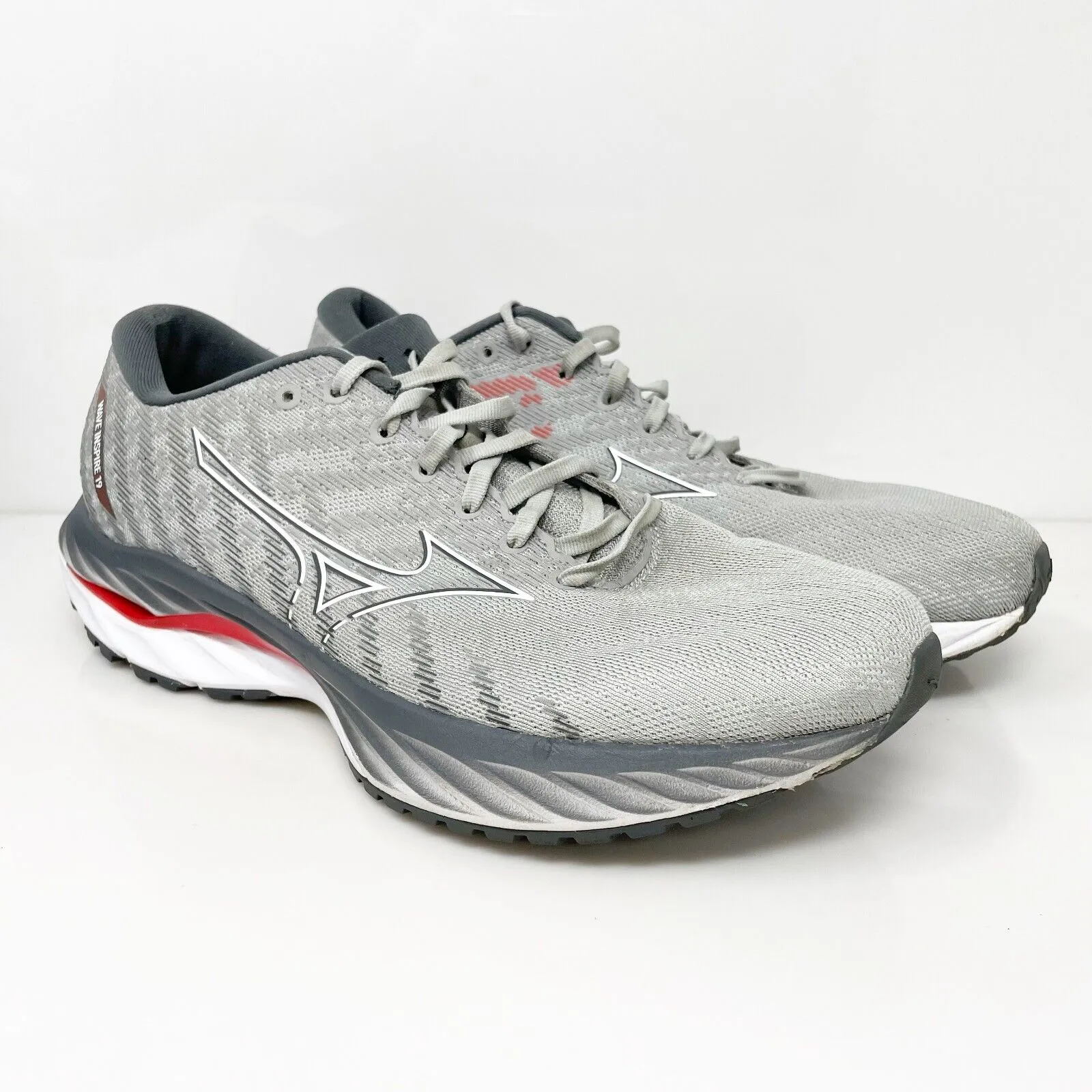 Mizuno Mens Wave Inspire 19 411395 HM00 Gray Running Shoes Sneakers Size 10