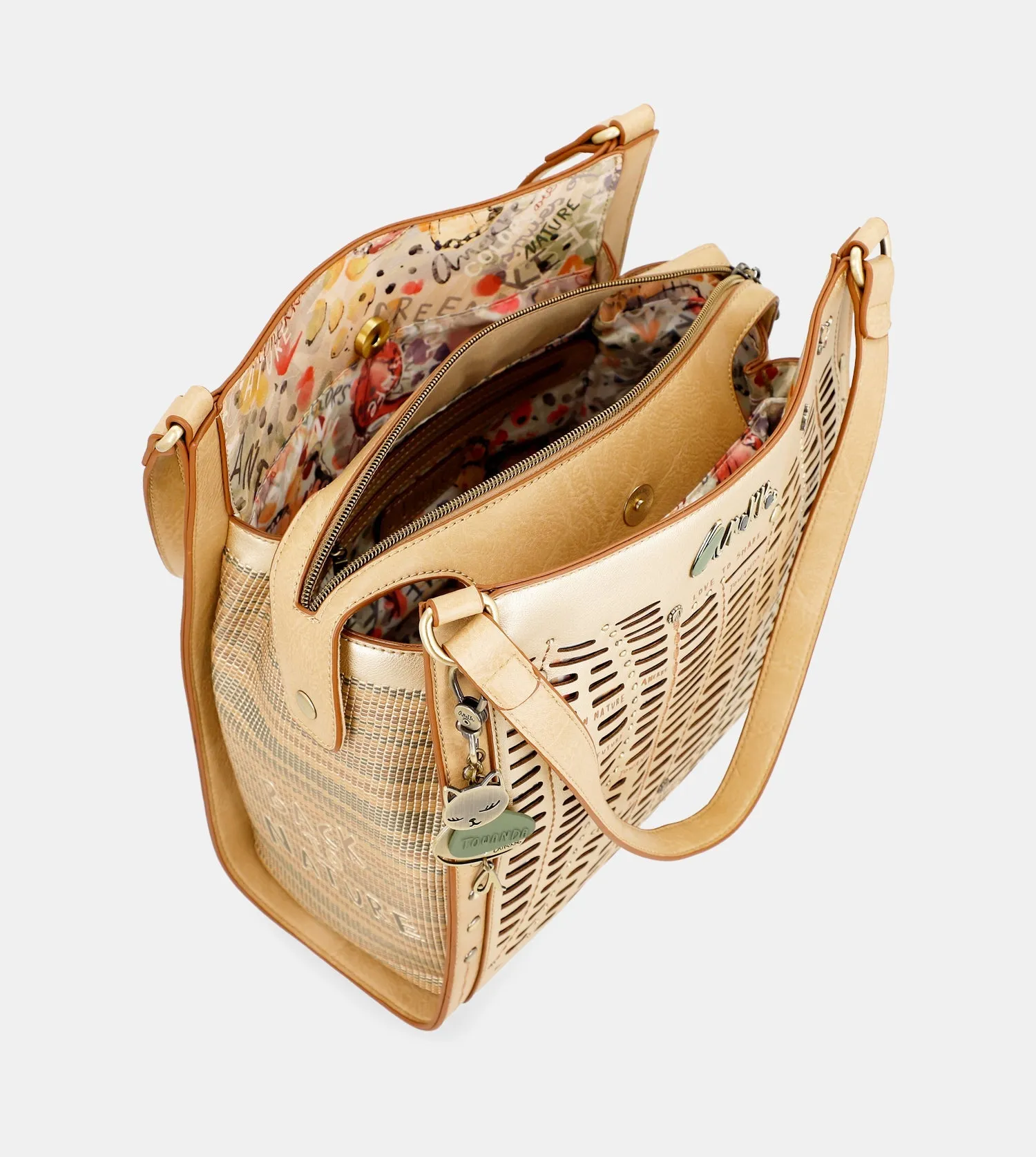 Nature Pachamama golden crossbody bag anekke