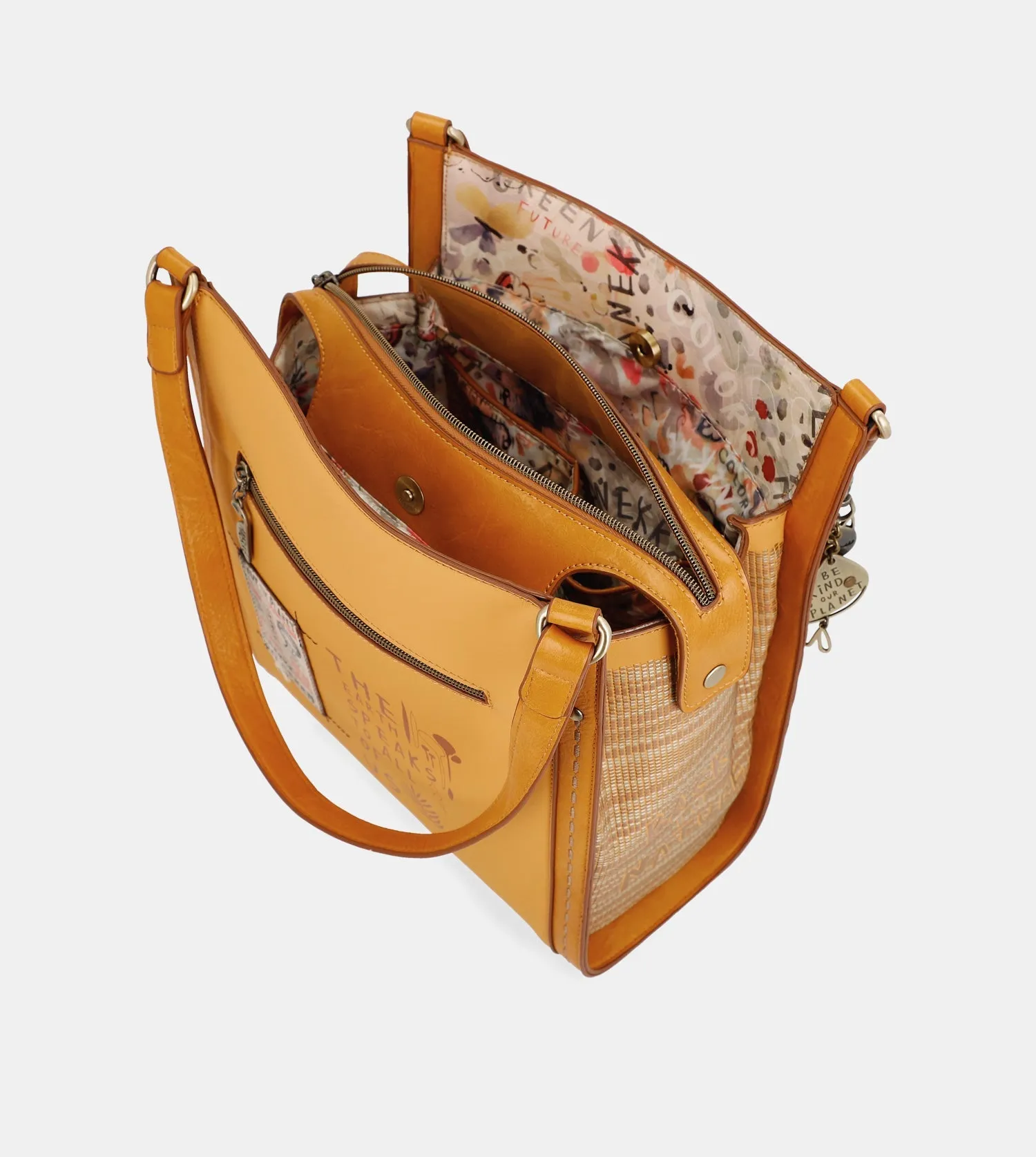 Nature Pachamama ochre crossbody bag