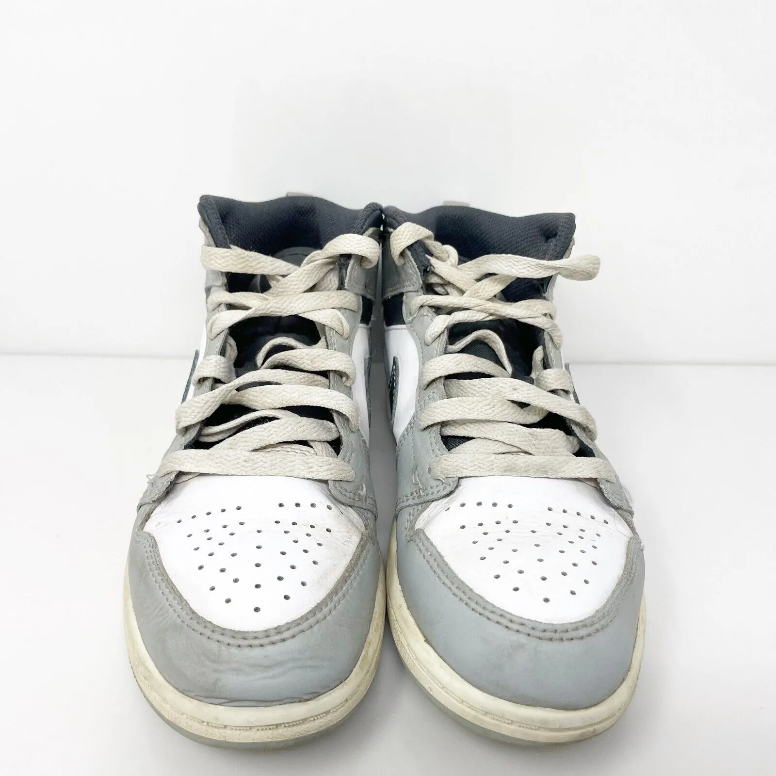 Nike Boys Air Jordan 1 Mid 640734-078 Gray Basketball Shoes Sneakers Size 2.5Y