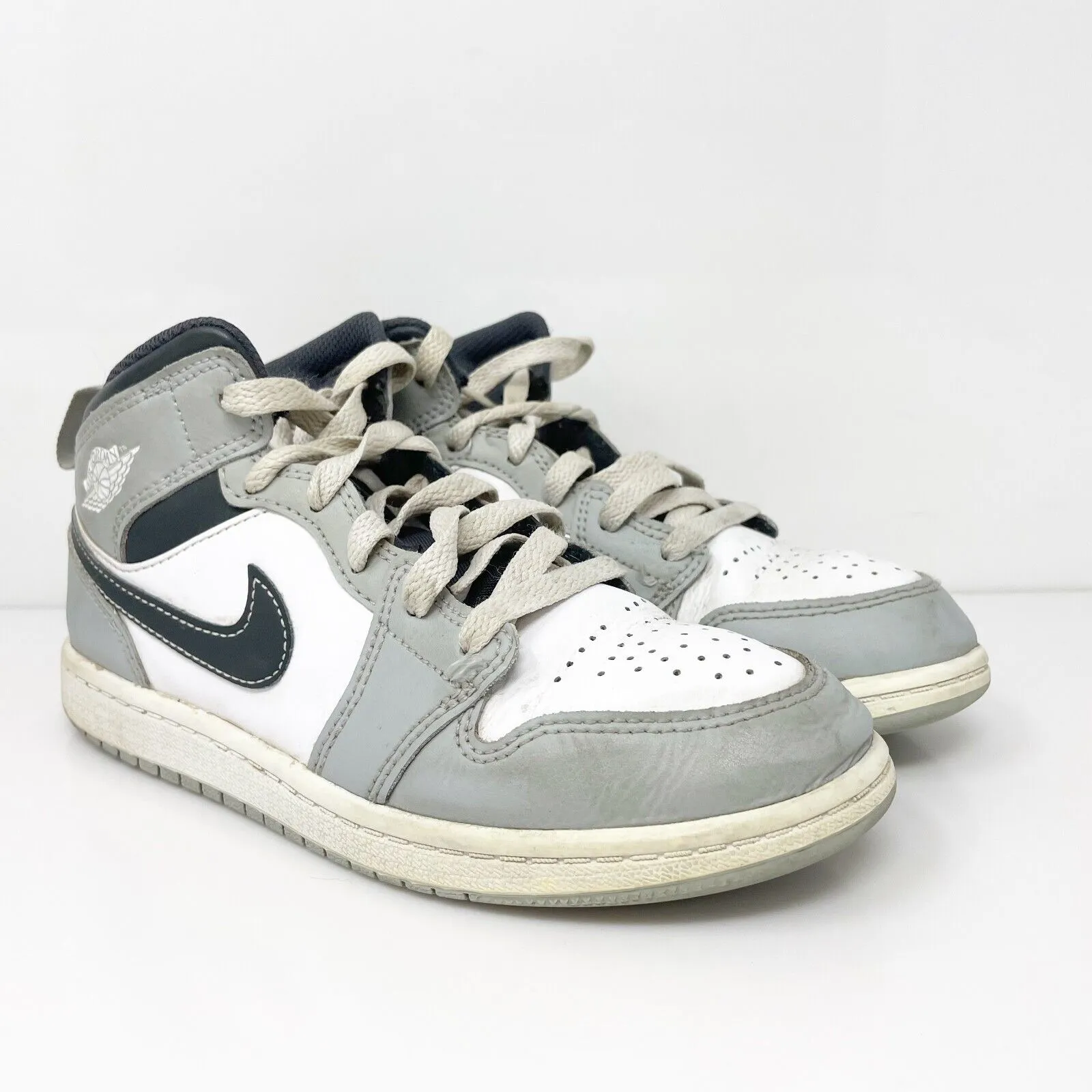 Nike Boys Air Jordan 1 Mid 640734-078 Gray Basketball Shoes Sneakers Size 2.5Y