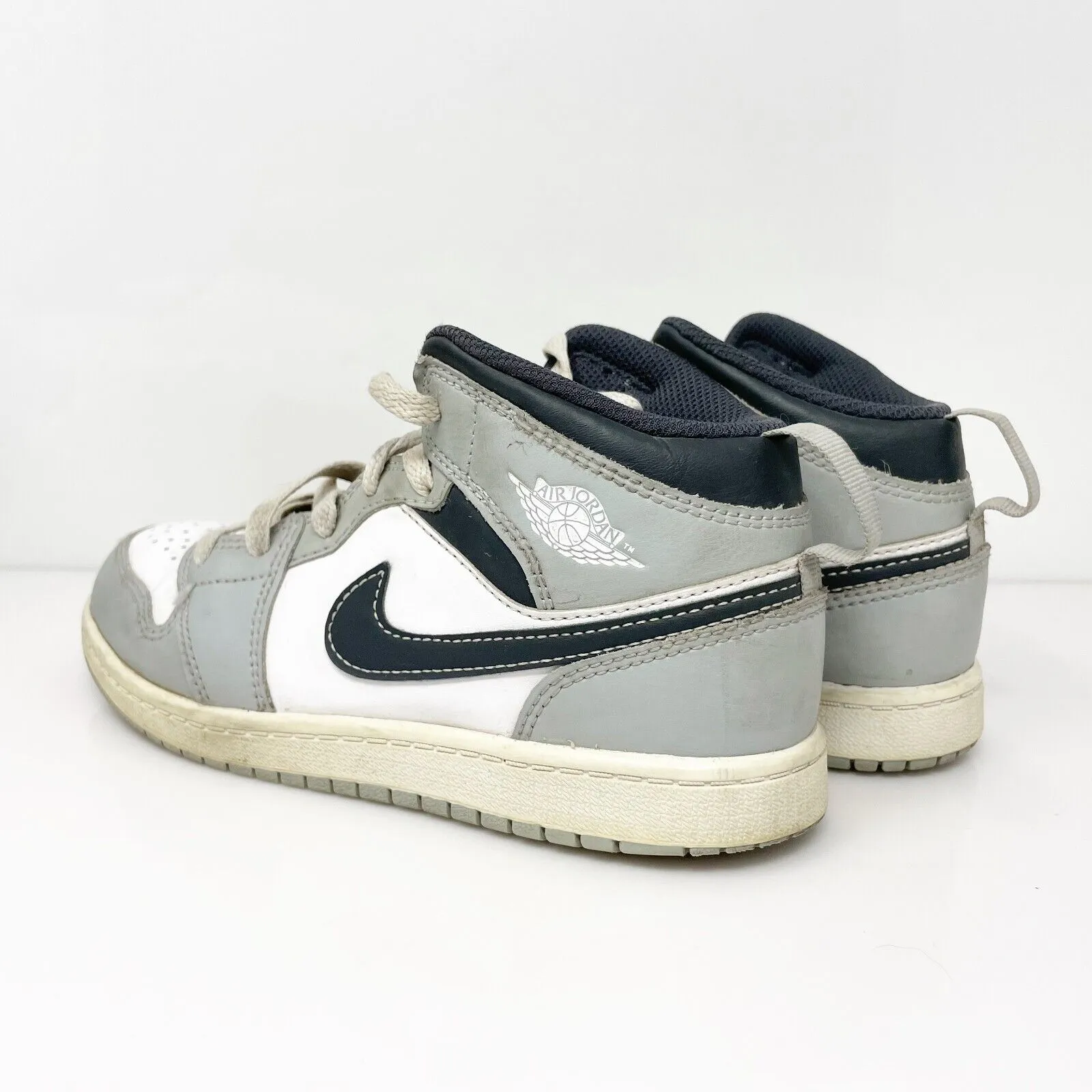 Nike Boys Air Jordan 1 Mid 640734-078 Gray Basketball Shoes Sneakers Size 2.5Y