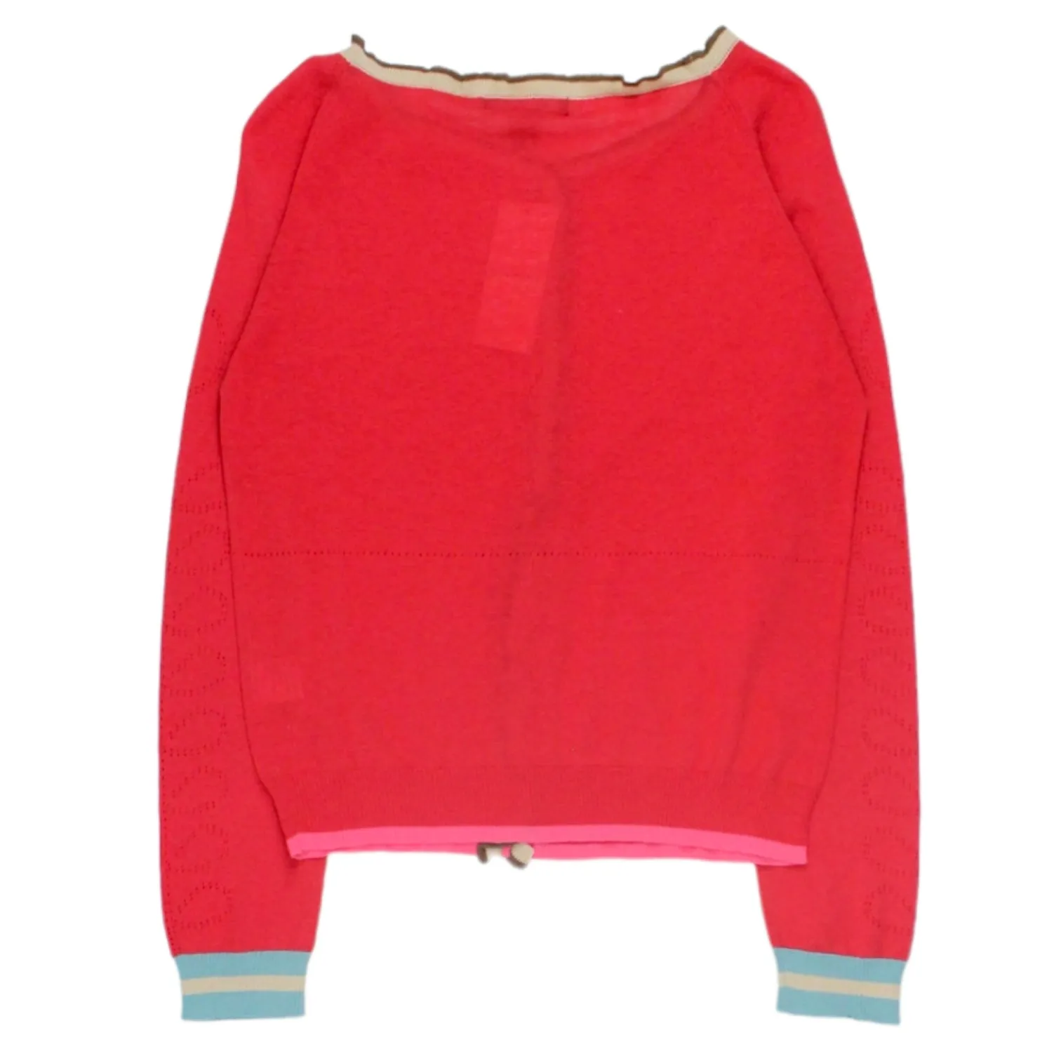 Orla Kiely Raspberry Pointelle Sleeve Cardigan