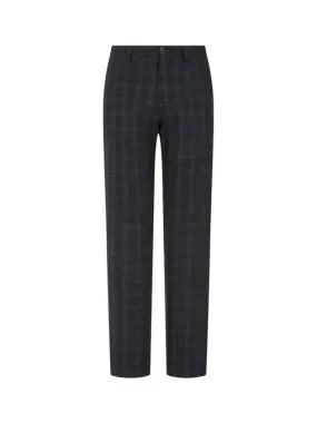 Overseas Station Season Big Chance 8 18 PS Check Pattern Mid Fit Wool Pants Dark Navy 270260