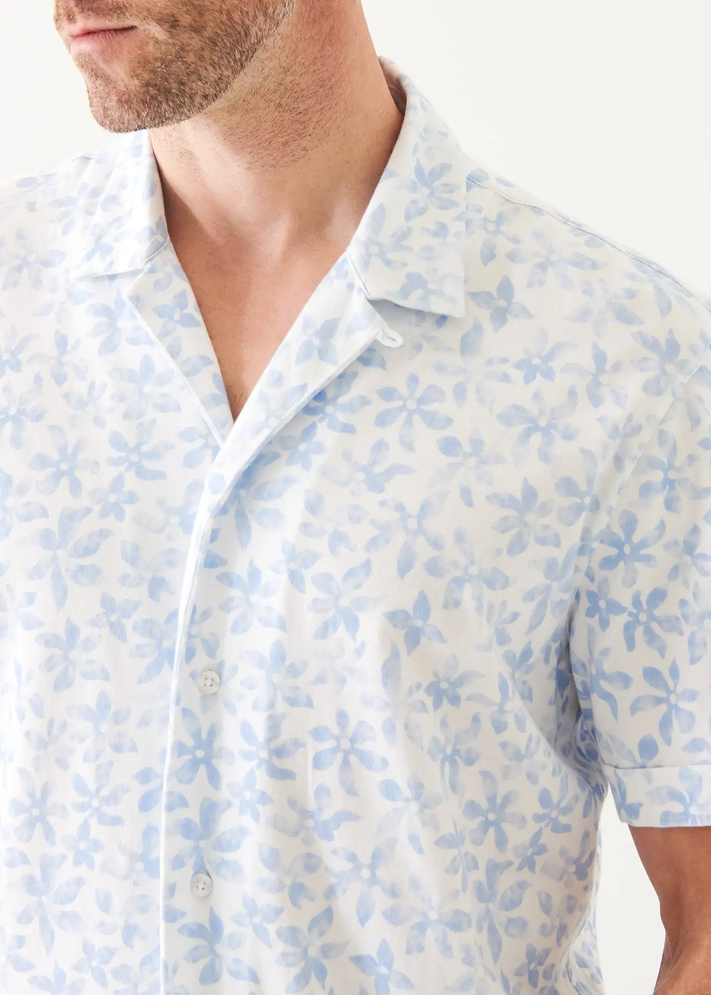 PIMA COTTON STRETCH PRINTED CAMP SHIRT