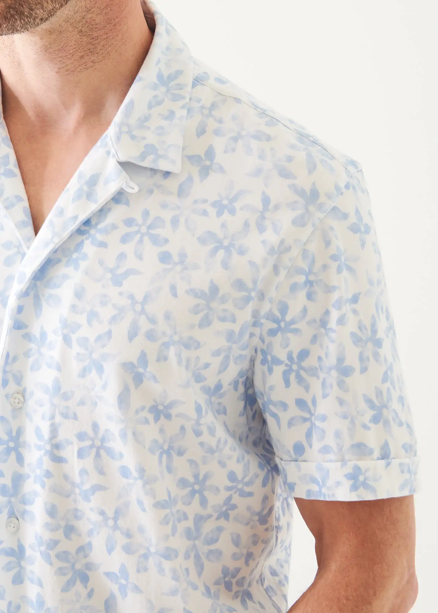 PIMA COTTON STRETCH PRINTED CAMP SHIRT