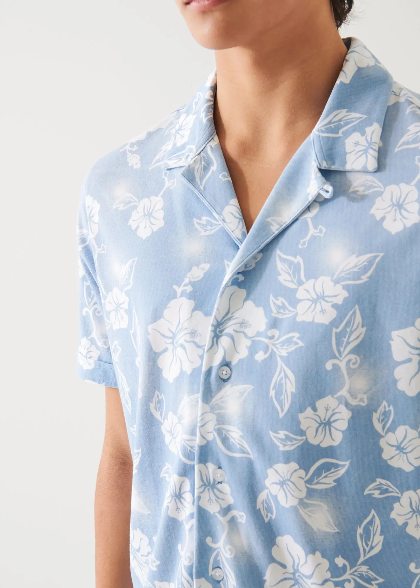 PIMA COTTON STRETCH PRINTED CAMP SHIRT