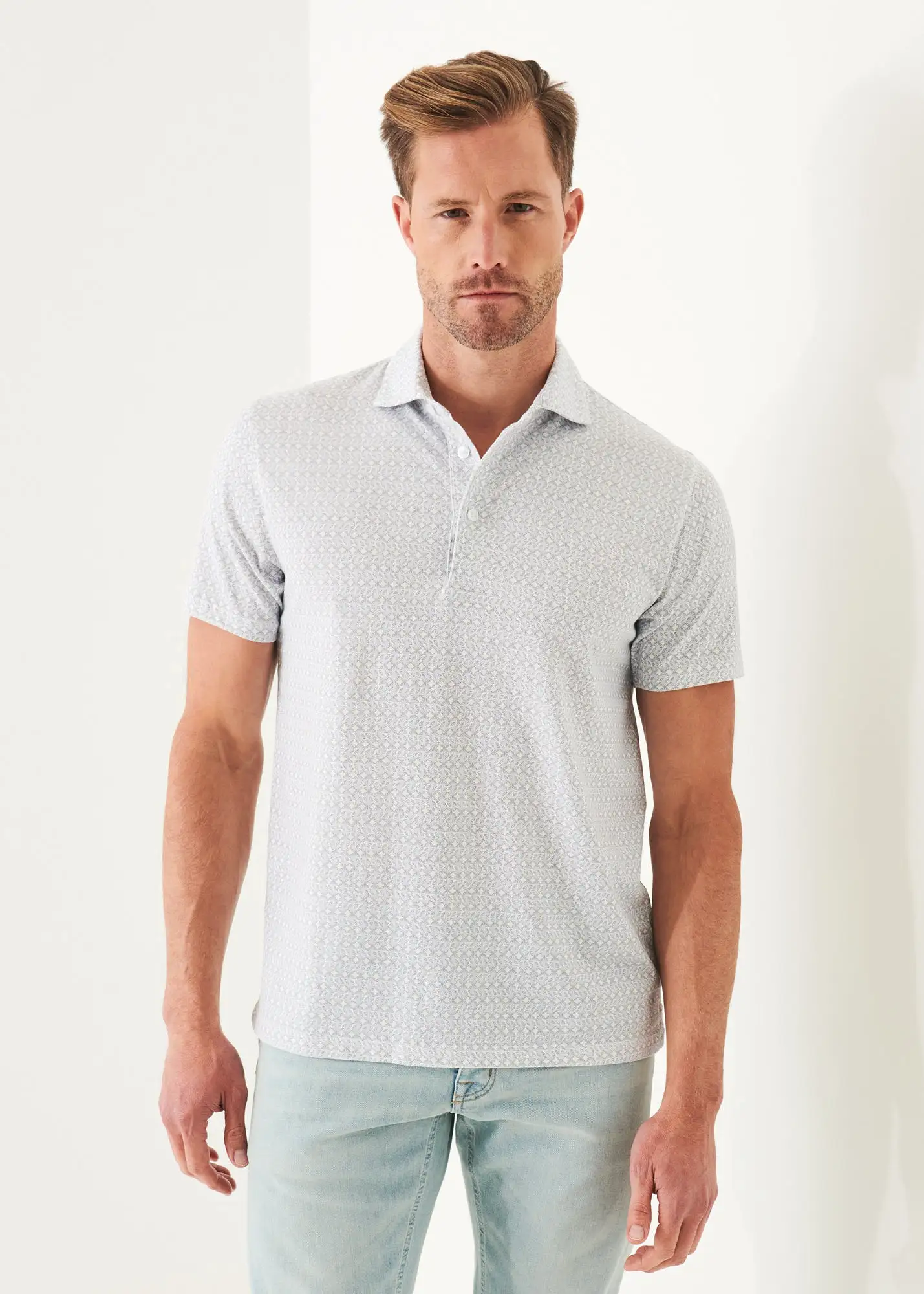 PIMA COTTON STRETCH PRINTED POLO