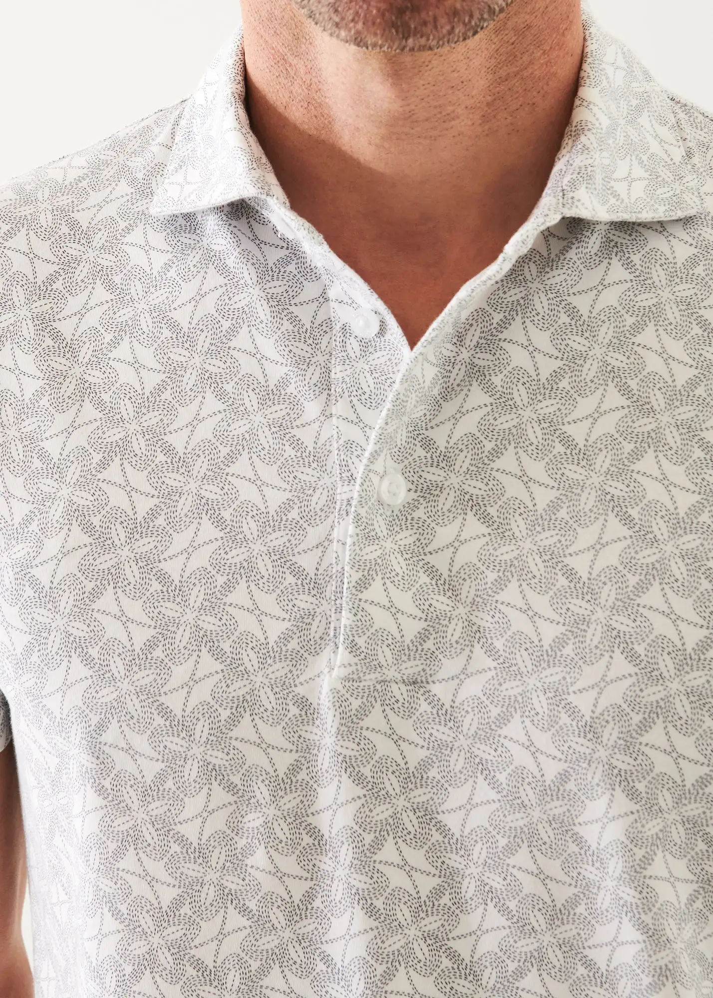 PIMA COTTON STRETCH PRINTED POLO