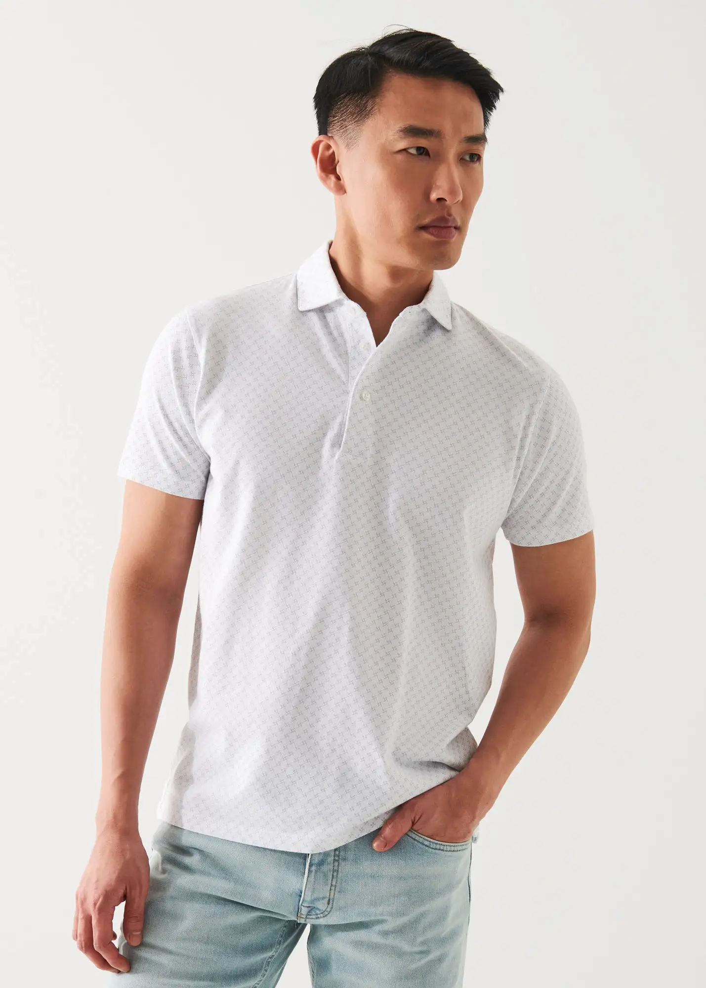 PIMA COTTON STRETCH PRINTED POLO