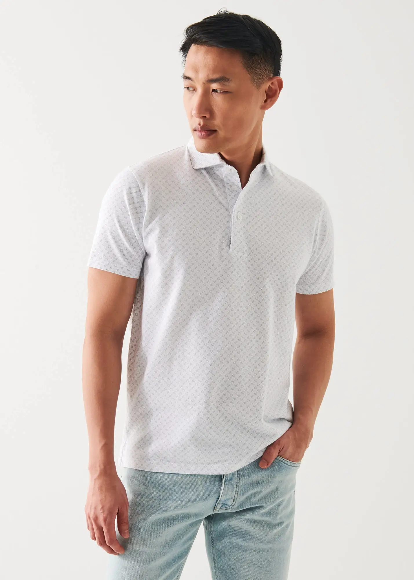 PIMA COTTON STRETCH PRINTED POLO