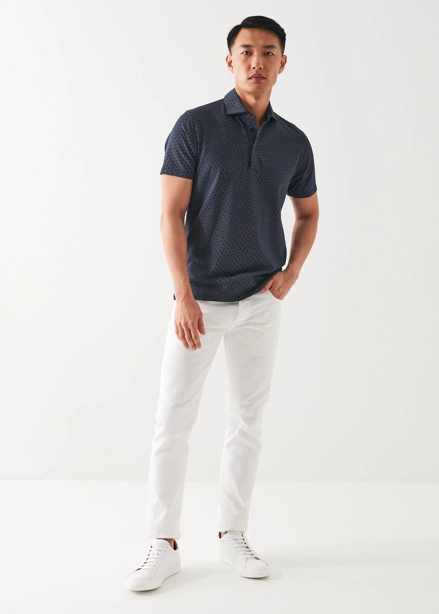 PIMA COTTON STRETCH PRINTED POLO