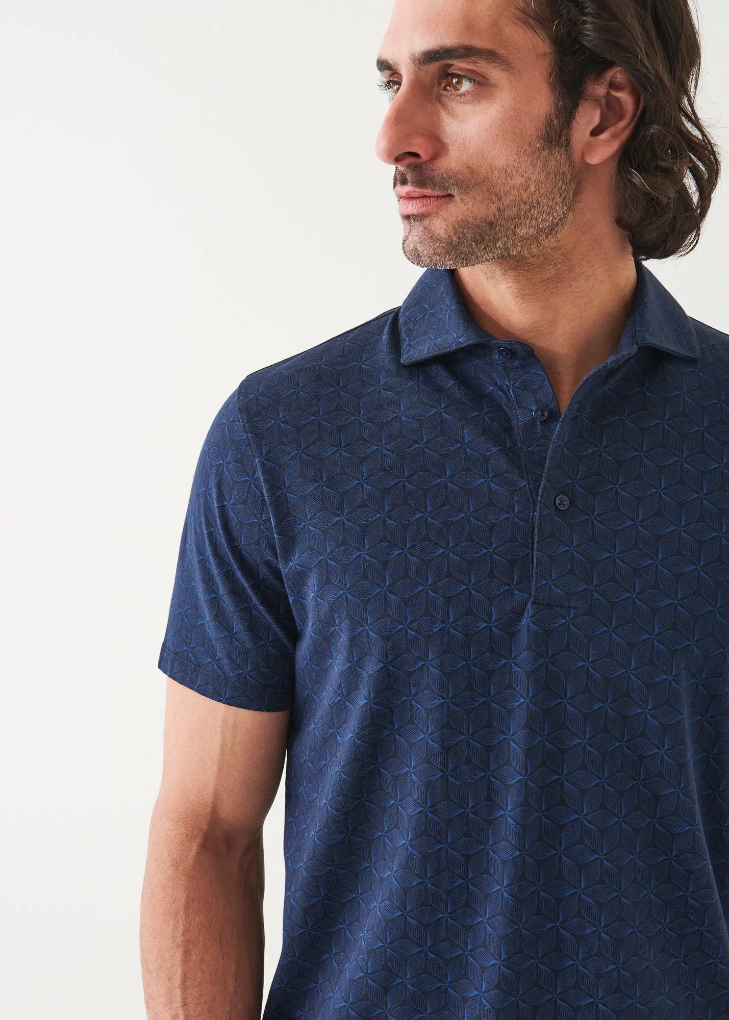 PIMA COTTON STRETCH PRINTED POLO