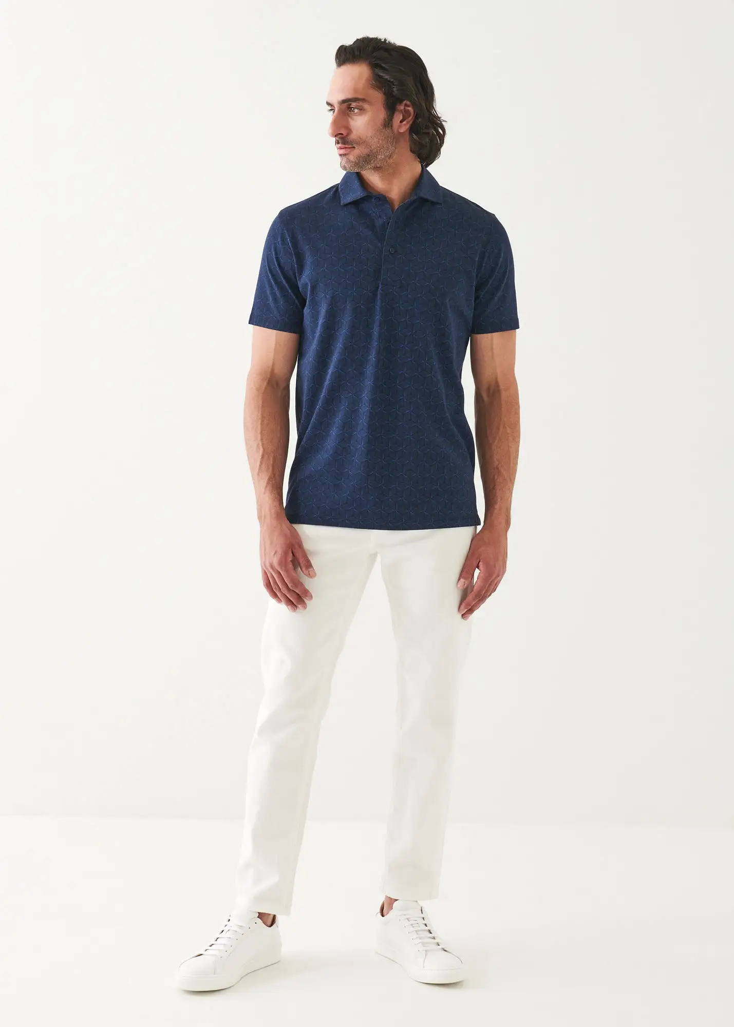 PIMA COTTON STRETCH PRINTED POLO