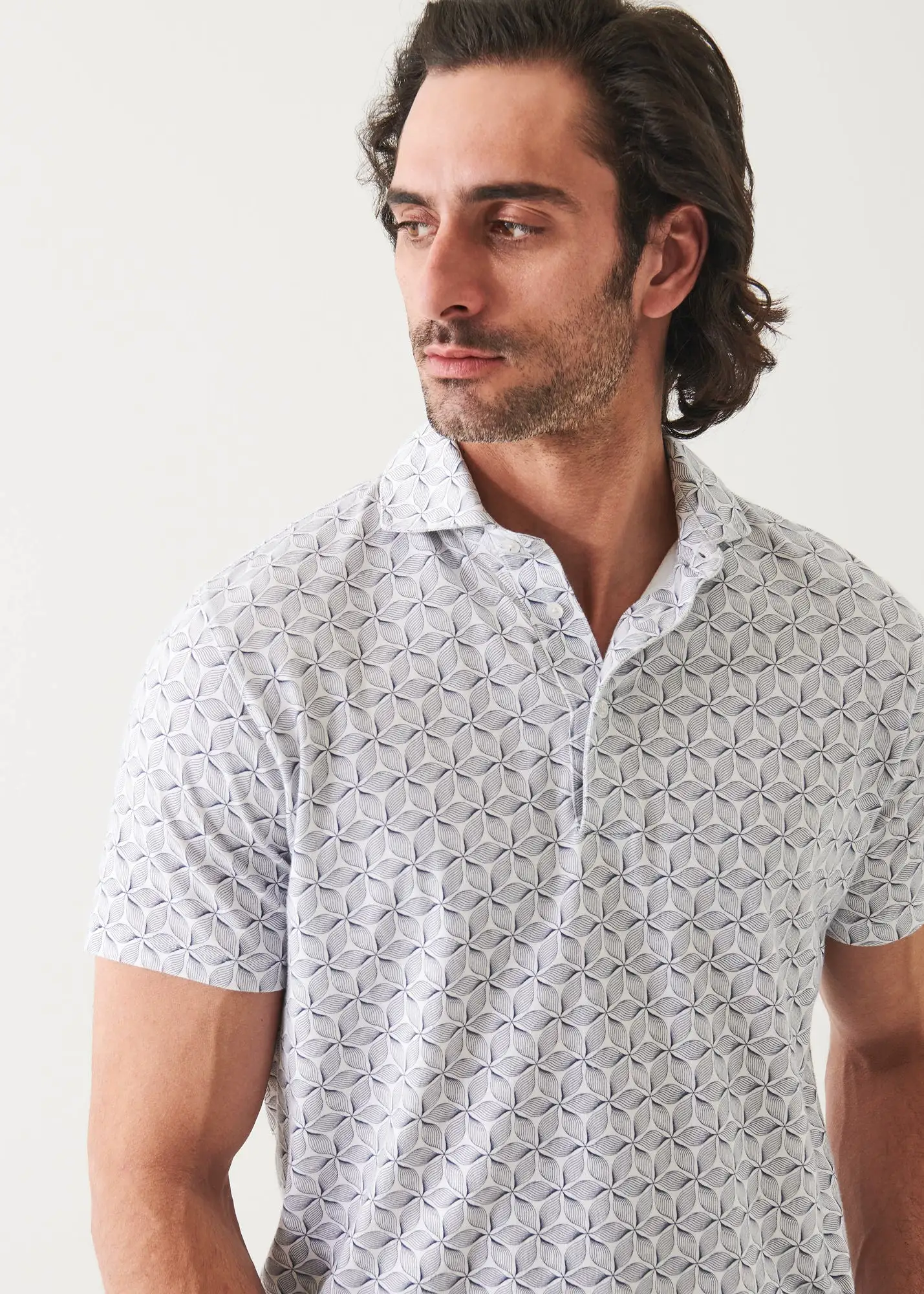 PIMA COTTON STRETCH PRINTED POLO