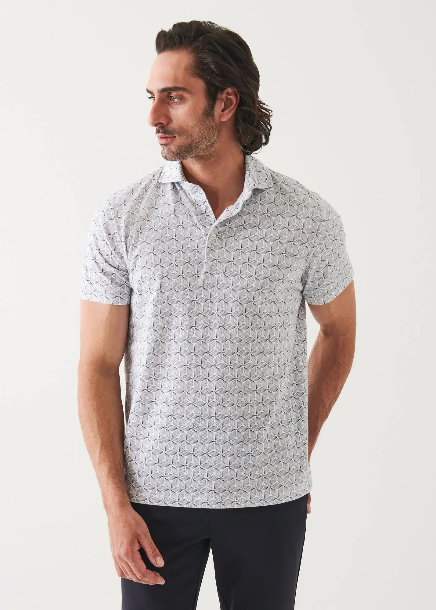 PIMA COTTON STRETCH PRINTED POLO